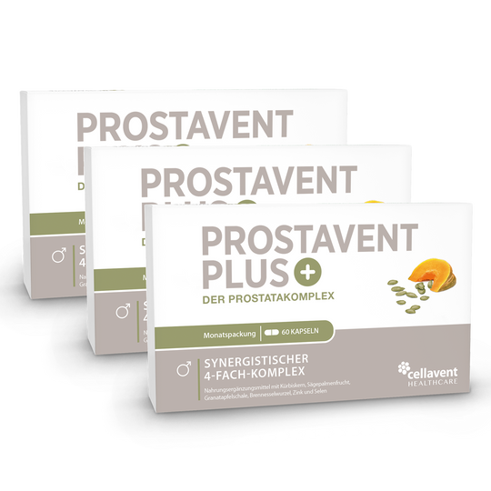 Prostavent  PLUS 3er-Pack - drei mal Kapseln-Verpackung von vorne