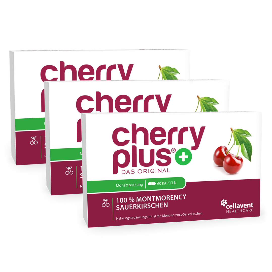 Cherry PLUS 3er-Pack - drei mal Kapseln-Verpackung von vorne