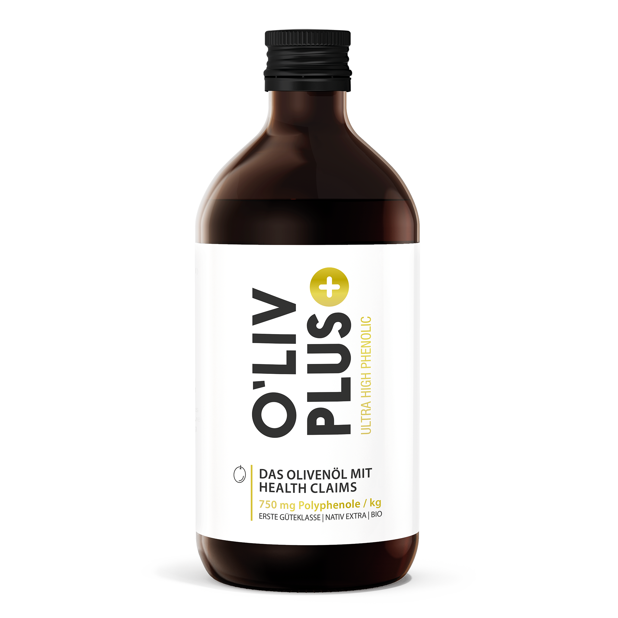 Bestes Olivenöl, O'Liv PLUS Flasche Front