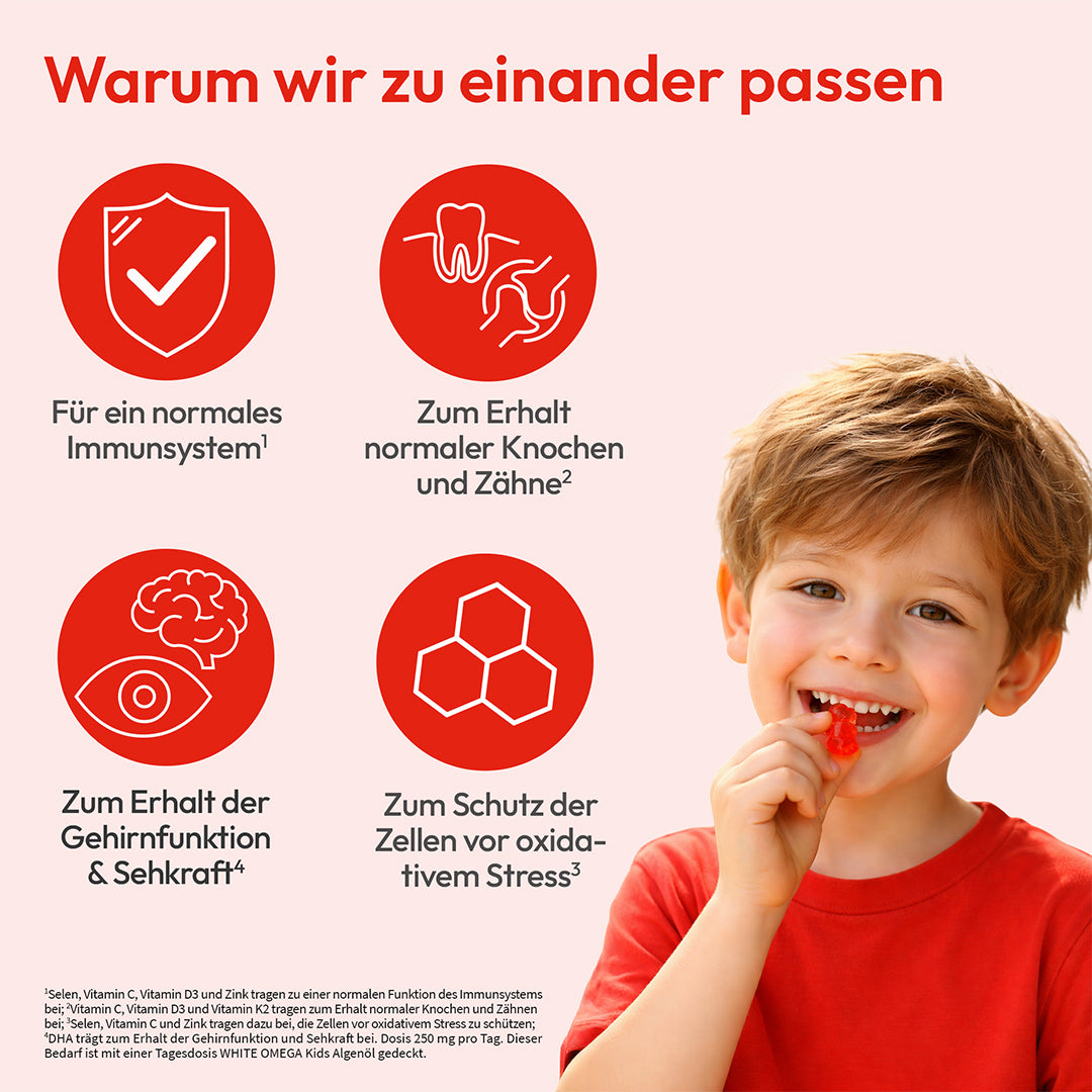 Multivitamin + Omega 3 Gummies - WHITE OMEGA Kids - Cellavent Healthcare