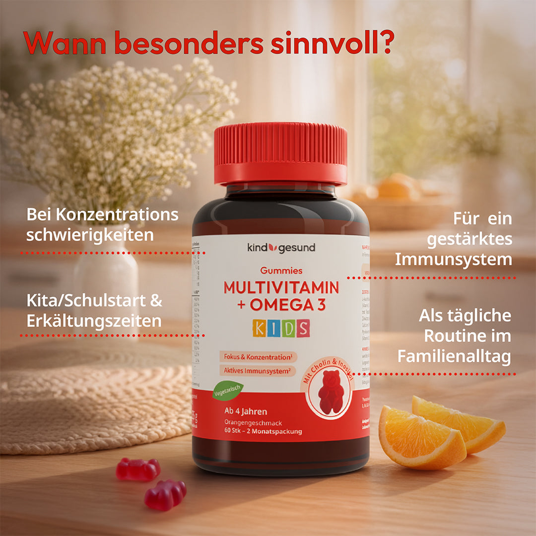 Multivitamin + Omega 3 Gummies - WHITE OMEGA Kids - Cellavent Healthcare