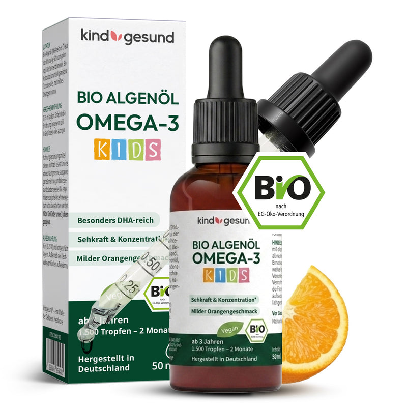Bio Omega-3 Algenöl Tropfen für Kinder