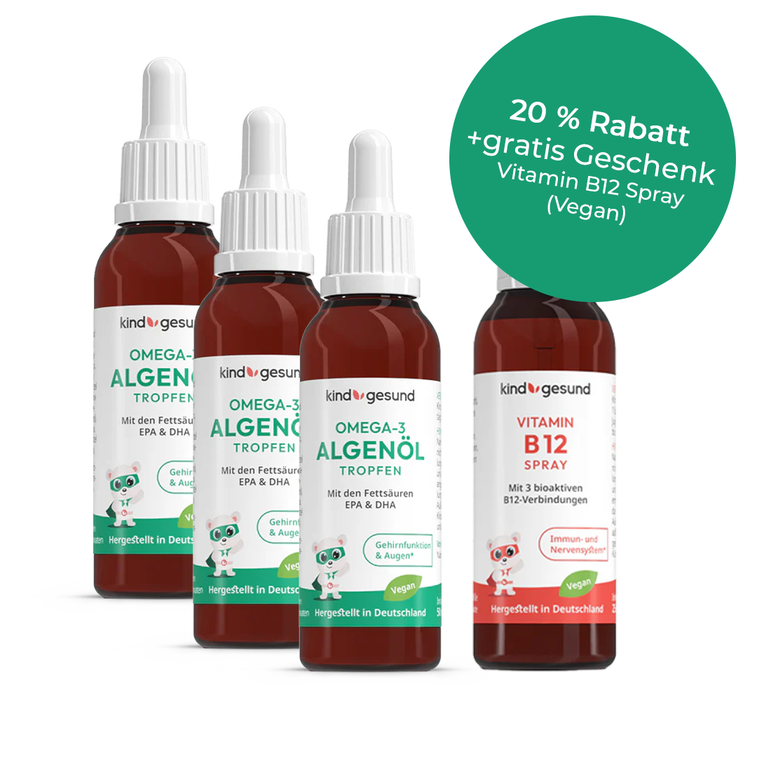 2 Monate Omega-3 Algenöl Kinder Tropfen (50 ml)