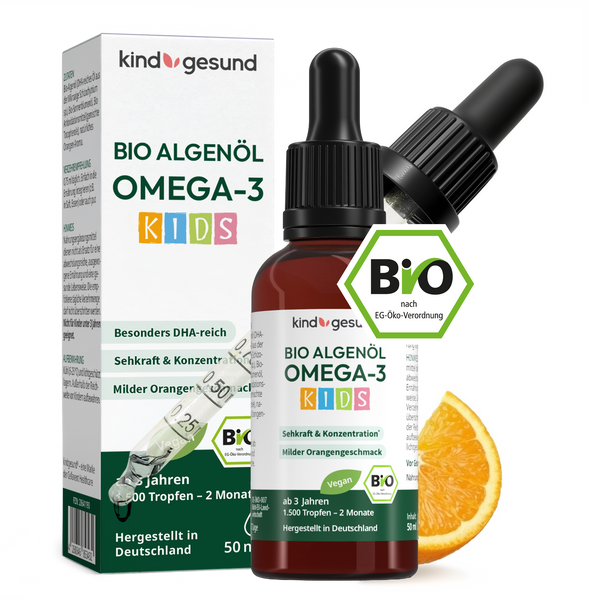 Omega-3 Bio-Algenöl Kinder Tropfen - Orange