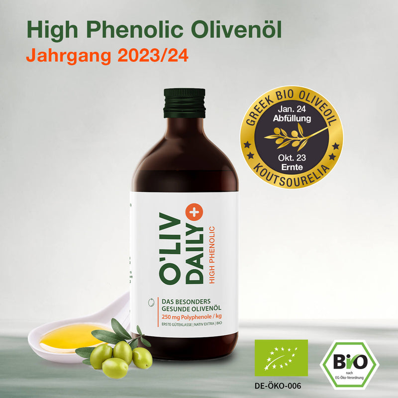 high Phenolic bio Olivenöl Jahrgang 2023/24