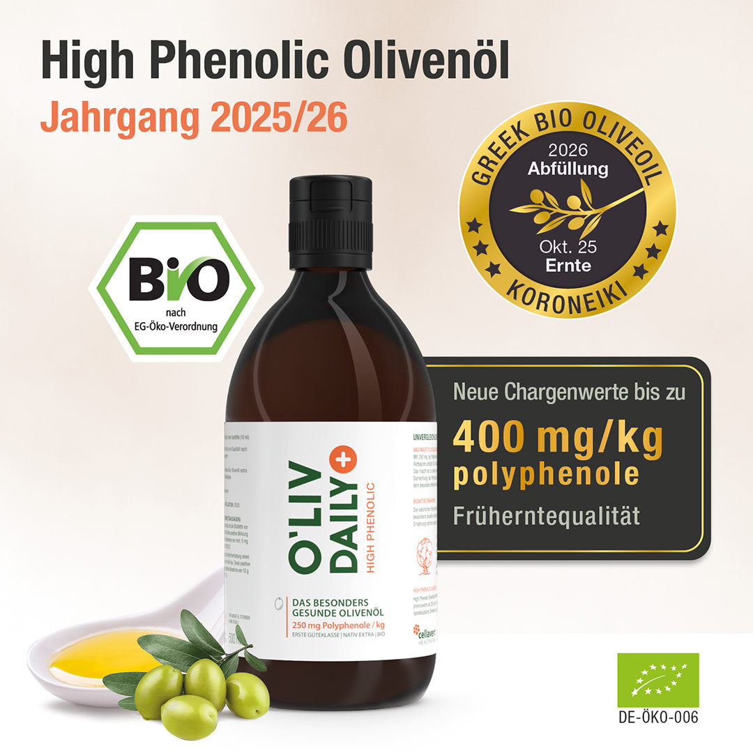 High Phenolic Olivenöl - O'Liv Daily - Cellavent Healthcare