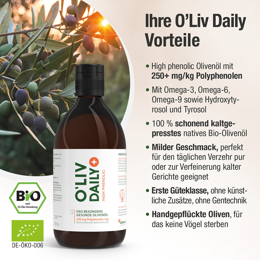 High Phenolic Olivenöl - O'Liv Daily - Cellavent Healthcare