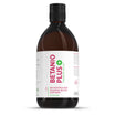 Vorderseite von Betanio PLUS Rote Bete Essenz 500 ml - Flasche und Umkarton.