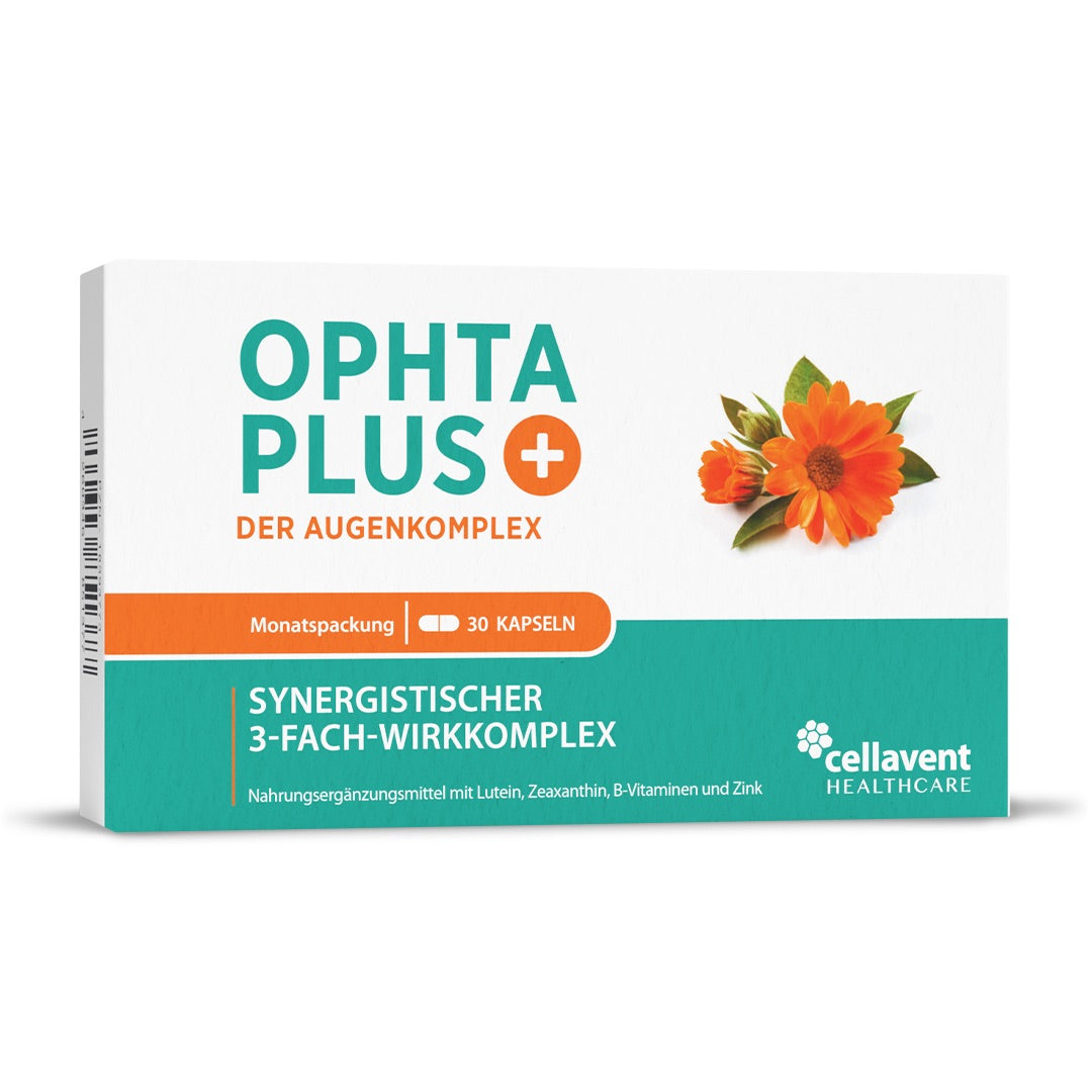 Vorderseite der Ophta PLUS Kapseln-Verpackung