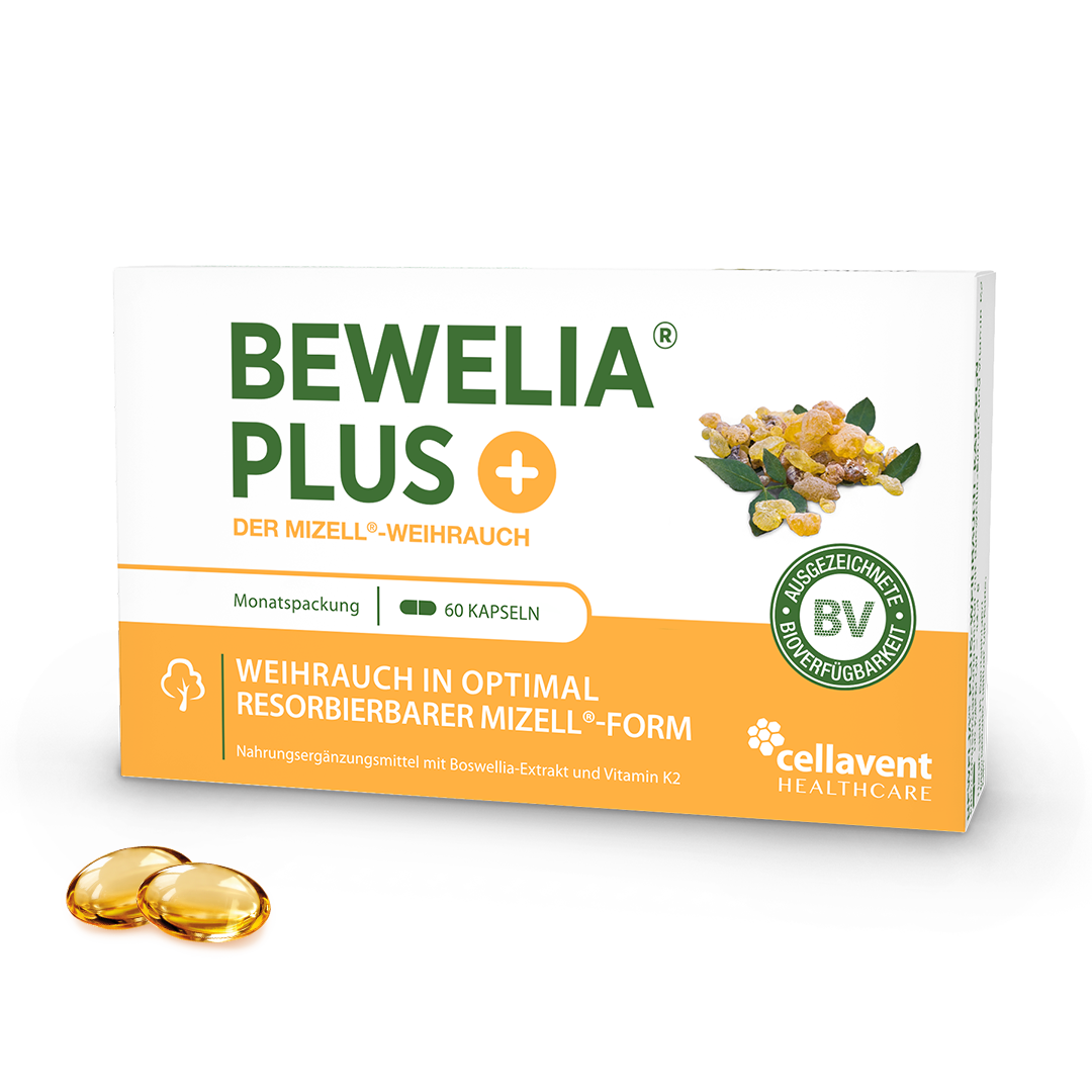 Bewelia PLUS Verpackung mit zwei goldenen Kapseln