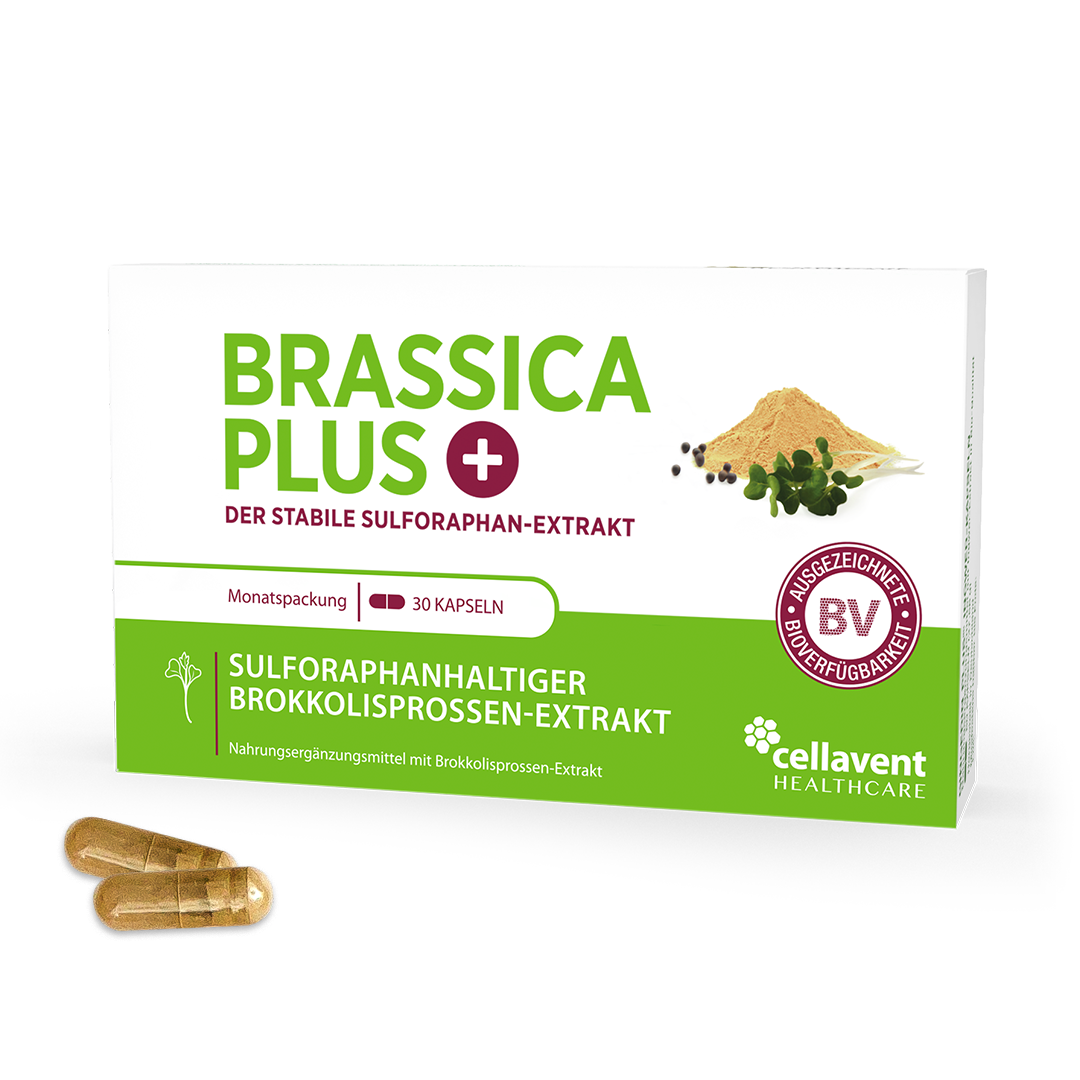 Brassica PLUS Verpackung mit 2 Kapseln links davor