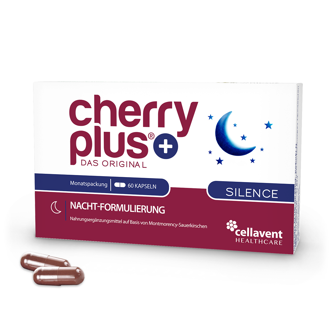 Cherry PLUS Silence Verpackung mit zwei Kapseln links davor liegend