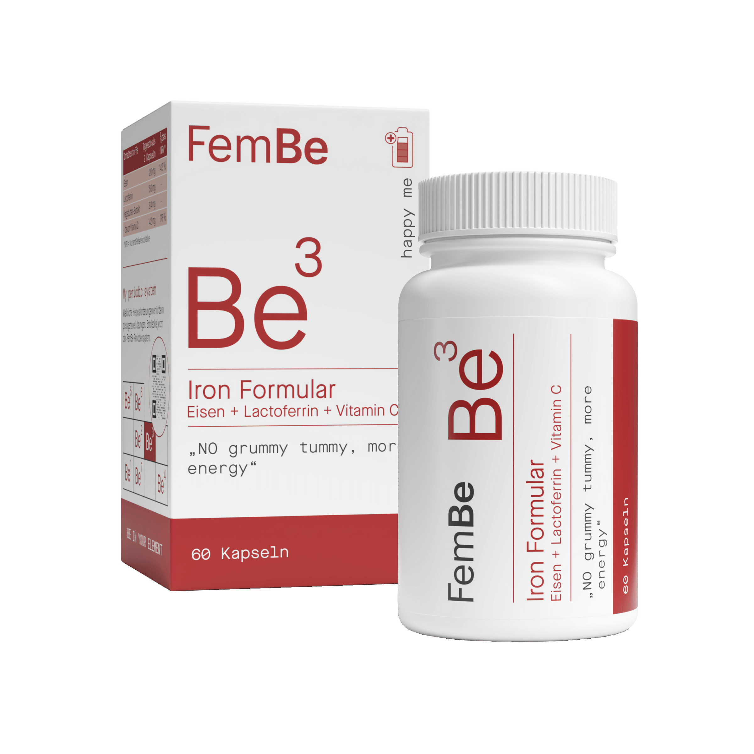 FemBe Iron Formular Verpackung und Produkt mit Kapseln