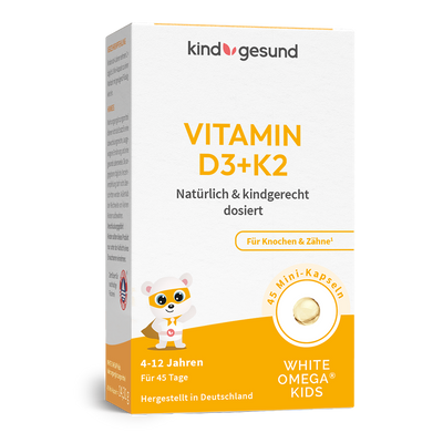 WHITE OMEGA Kids Vitamin D3+K2 Verpackung