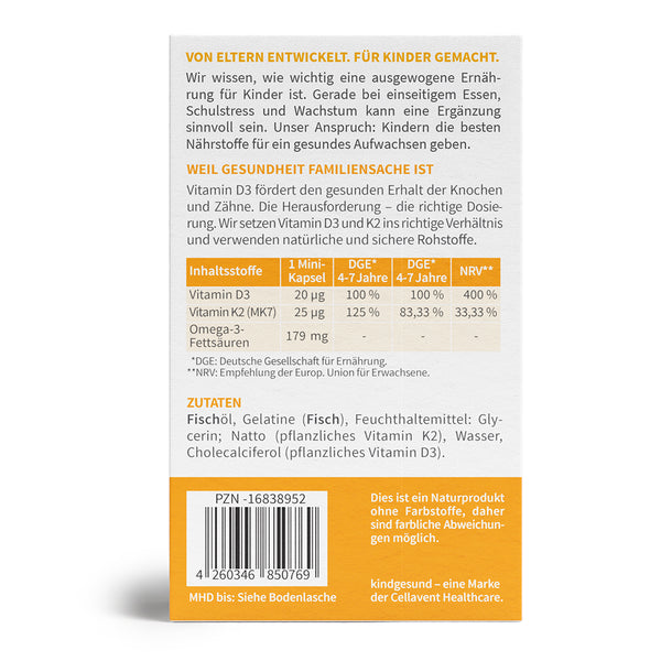 Vitamin D3+K2 für Kinder mit Omega-3 - WHITE OMEGA® Kids
