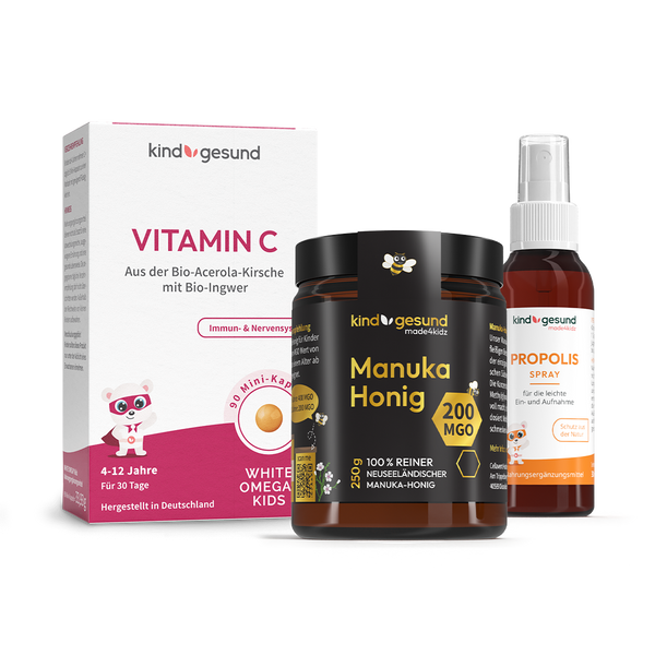 Strong defense (honey, vitamin C & throat spray)