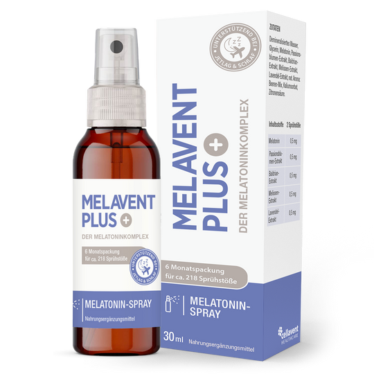 Melavent PLUS Spray und Verpackung