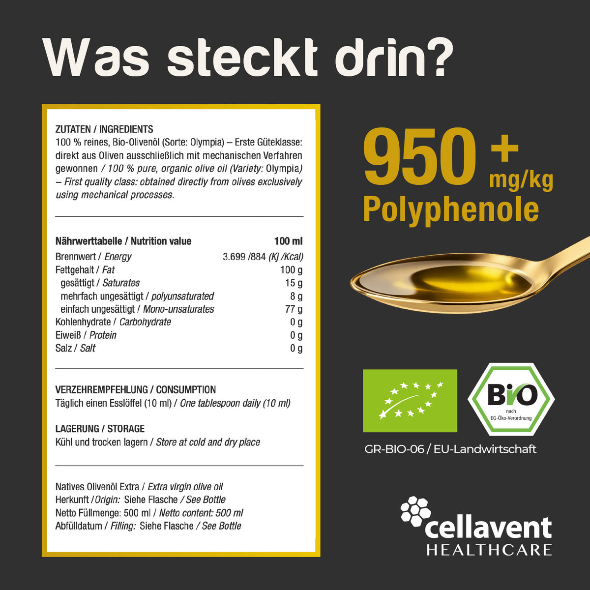 Ultra High Phenolic Olive Oil - O'Liv PLUS