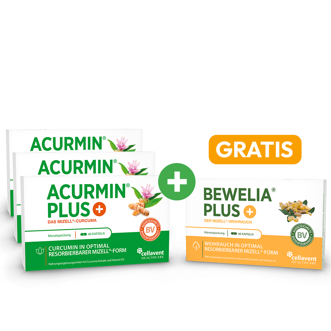 Acurmin PLUS Mizell - Kurkuma - Kapseln 3 Monate Angebot - Cellavent Healthcare