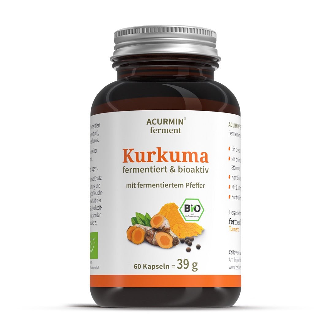 Bioaktive Kurkuma Kapseln – fermentiert & bio - zertifiziert – Acurmin ferment - Cellavent Healthcare