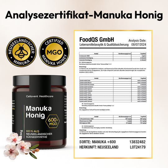 Manuka Honey 600+ MGO - Cellavent Healthcare