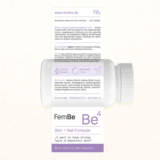 FemBe Skin + Nail Formular, Haut und Nägel Kapseln für Frauen, Etikettansicht