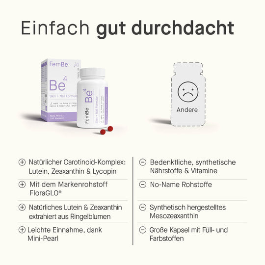 FemBe Skin + Nail Formular, Haut und Nägel Kapseln für Frauen, Vergleich mit der Konkurrenz