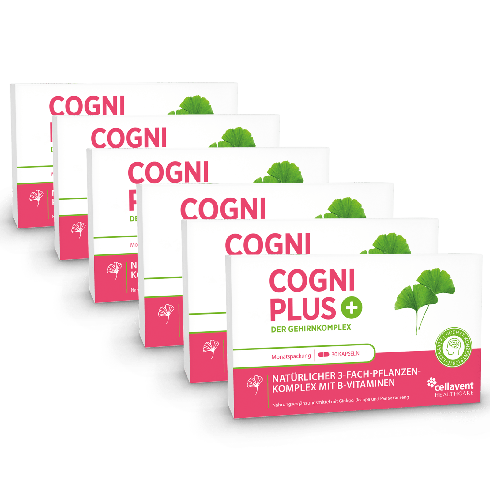 Ginkgo Kapseln mit Bacopa & Ginseng – Cogni PLUS - Cellavent Healthcare