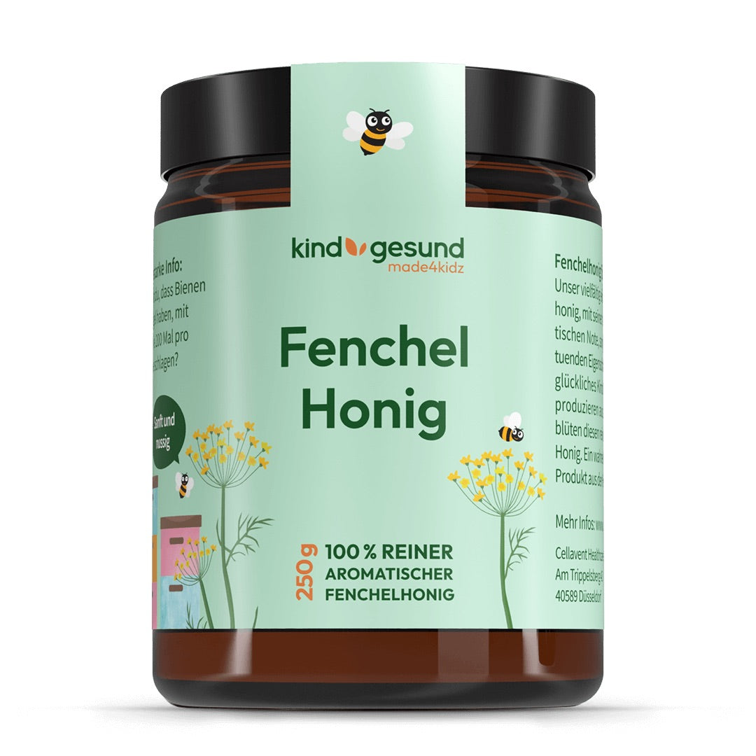 kindgesund Fenchel Honig - 100 % reiner aromatischer Fenchelhonig 250 g