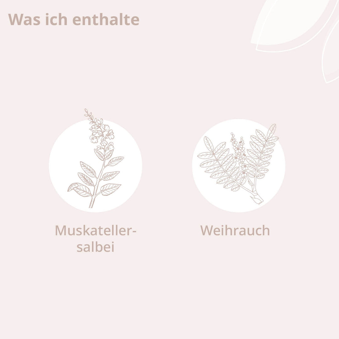 Inhaltsstoffe: Muskatellersalbei und Weihrauch