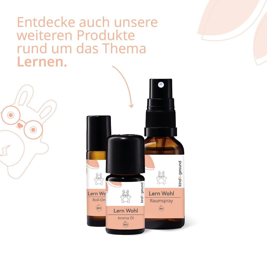 Darstellung der Aromacare-Reihe "Lern Wohl"