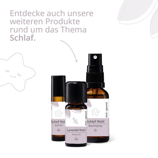 Darstellung der Aromacare-Reihe "Schlaf Wohl und Lavendel Wohl"