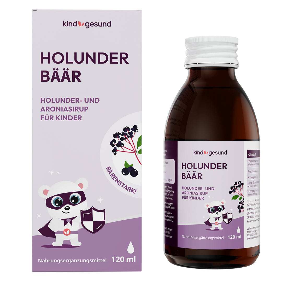 Produktbild Holunderbäär Sirup vorne mit Umverpackung