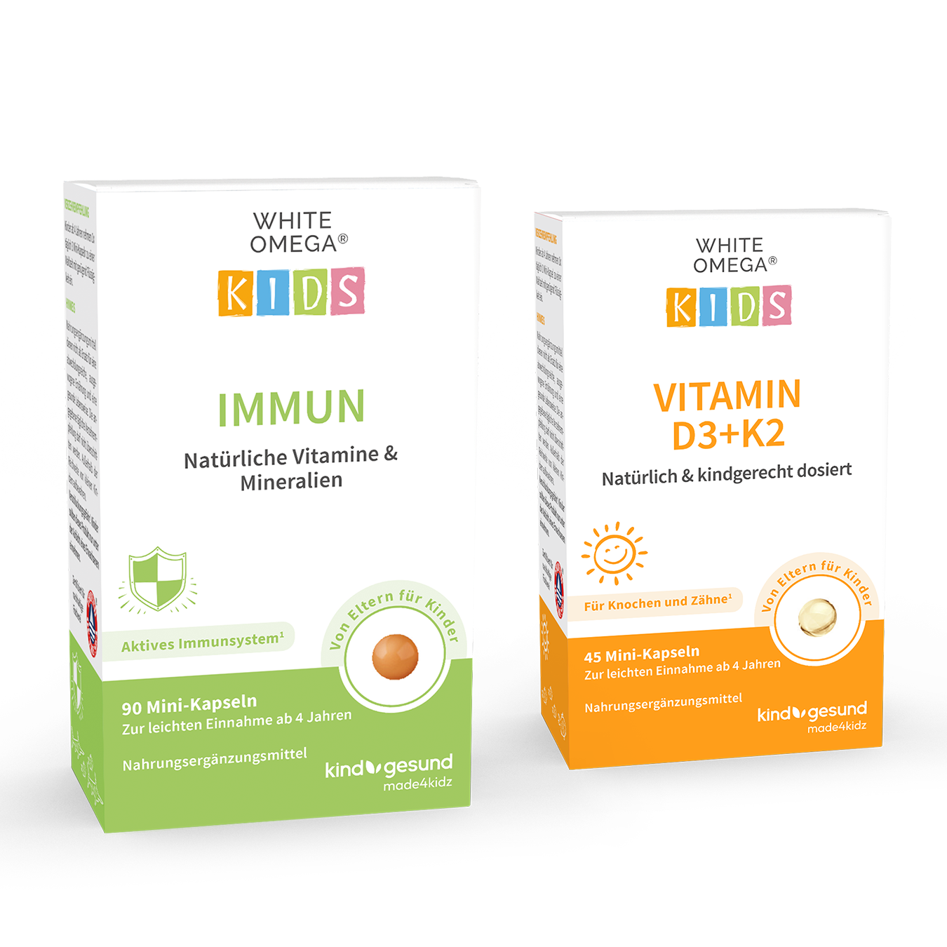 WHITE OMEGA Kids Immun und Vitamin D3+K2 für Kinder