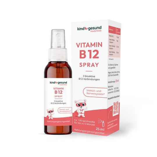 kindgesund Vitamin B12 Spray und Verpackung