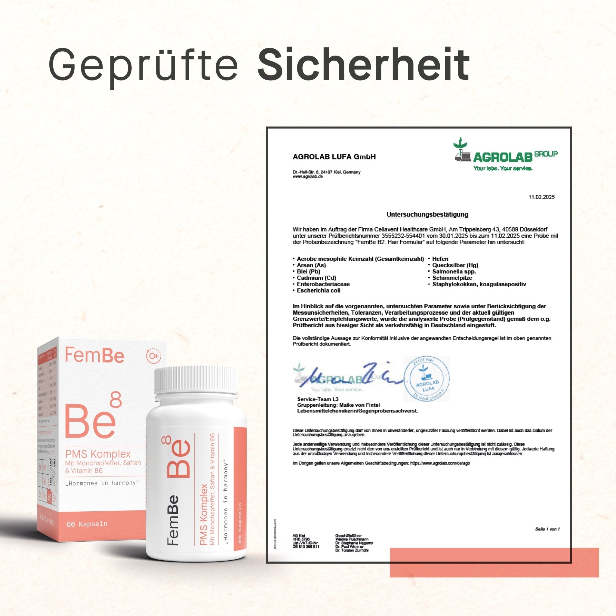 PMS Kapseln mit Mönchspfeffer, Safran & Ingwer - Be8 FemBe - Cellavent Healthcare
