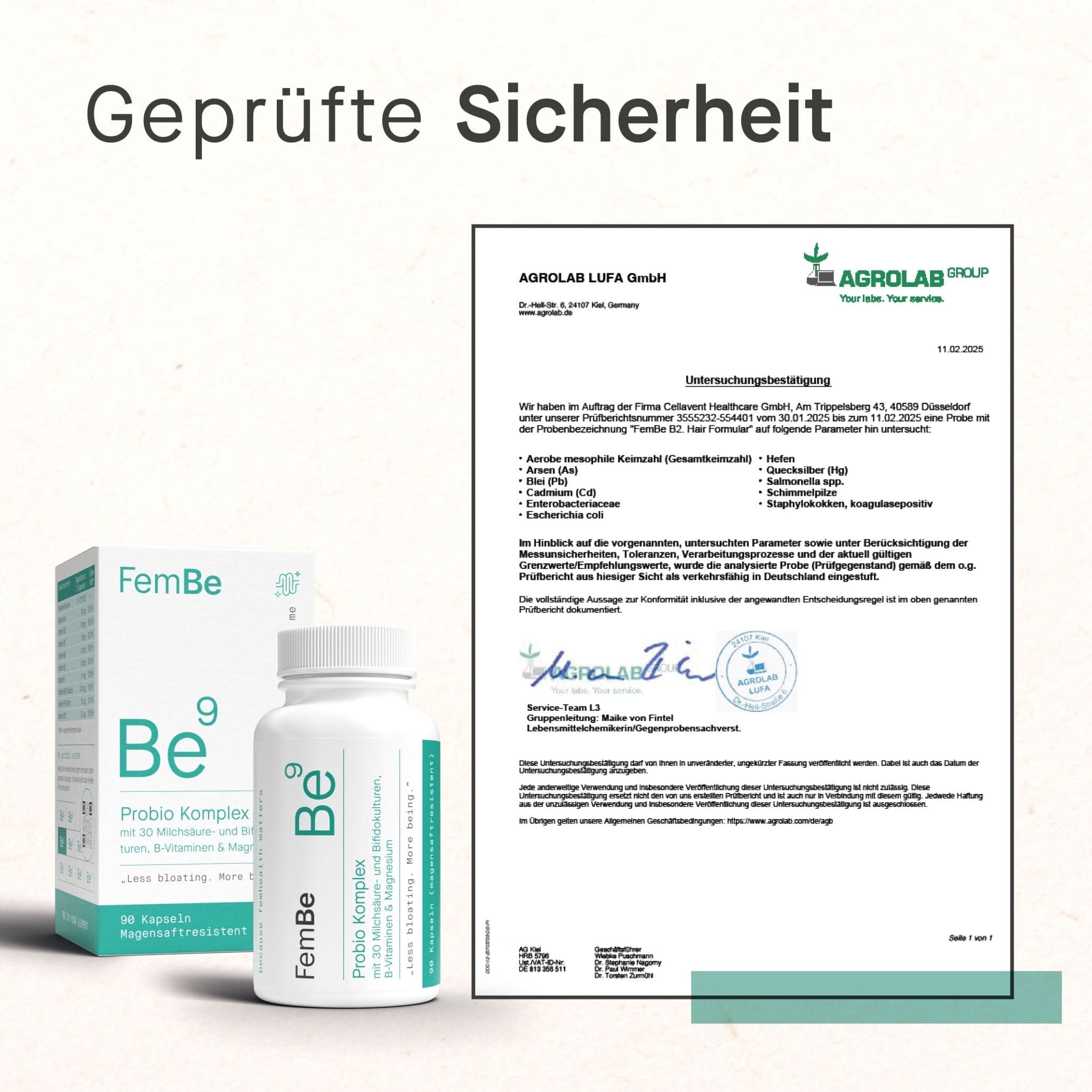 Probio Kapseln mit Milchsäurekulturen - Be9 FemBe - Cellavent Healthcare