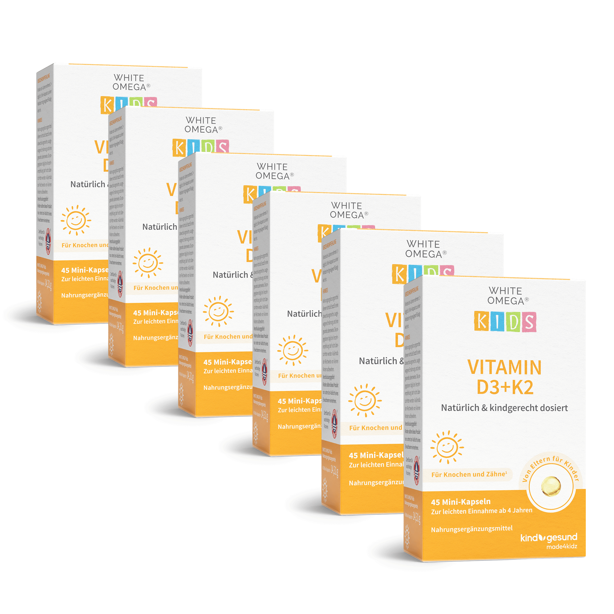 Vitamin D3+K2 für Kinder mit Omega - 3 - WHITE OMEGA® Kids - Cellavent Healthcare