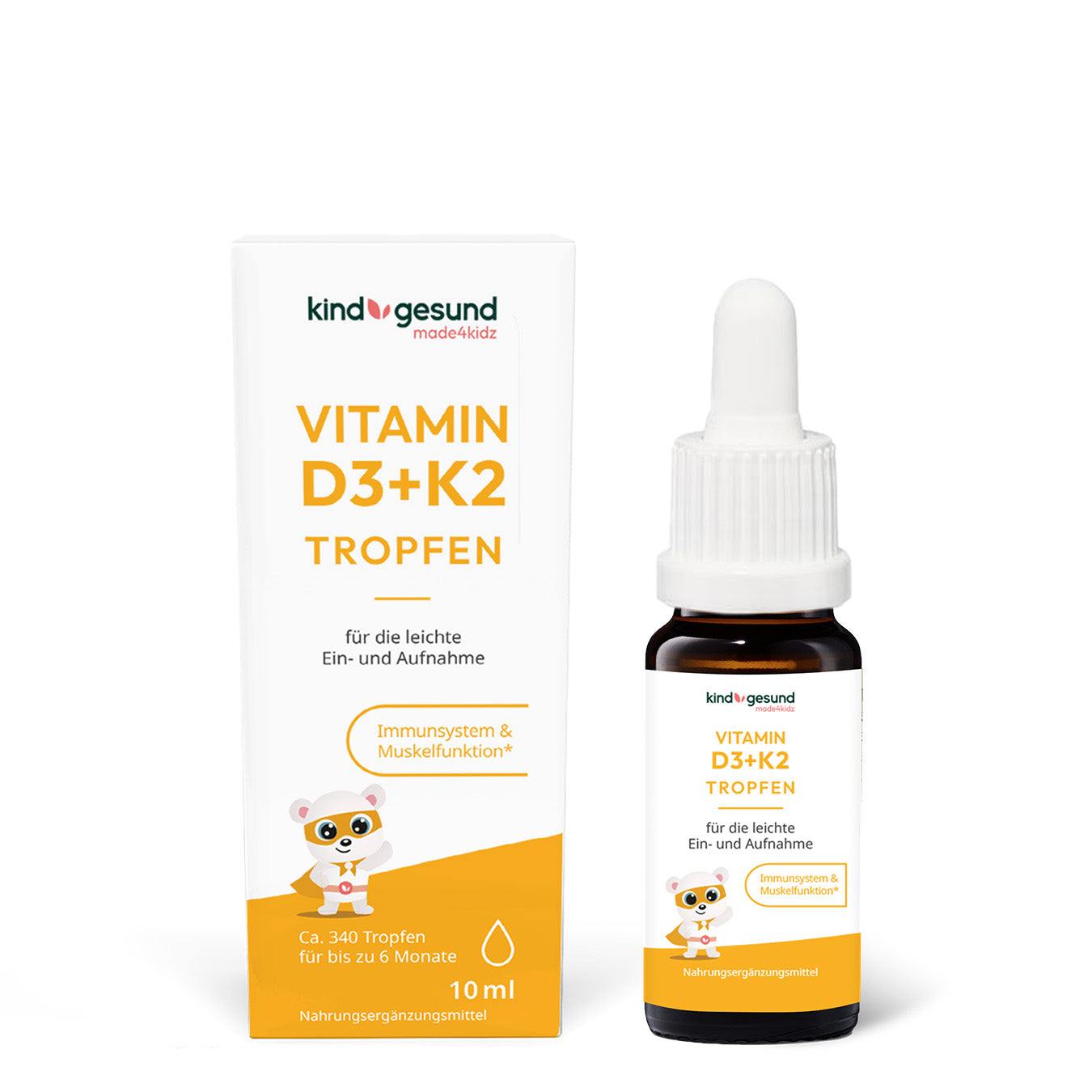 Vitamin D3+K2 Tropfen für Kinder - Cellavent Healthcare