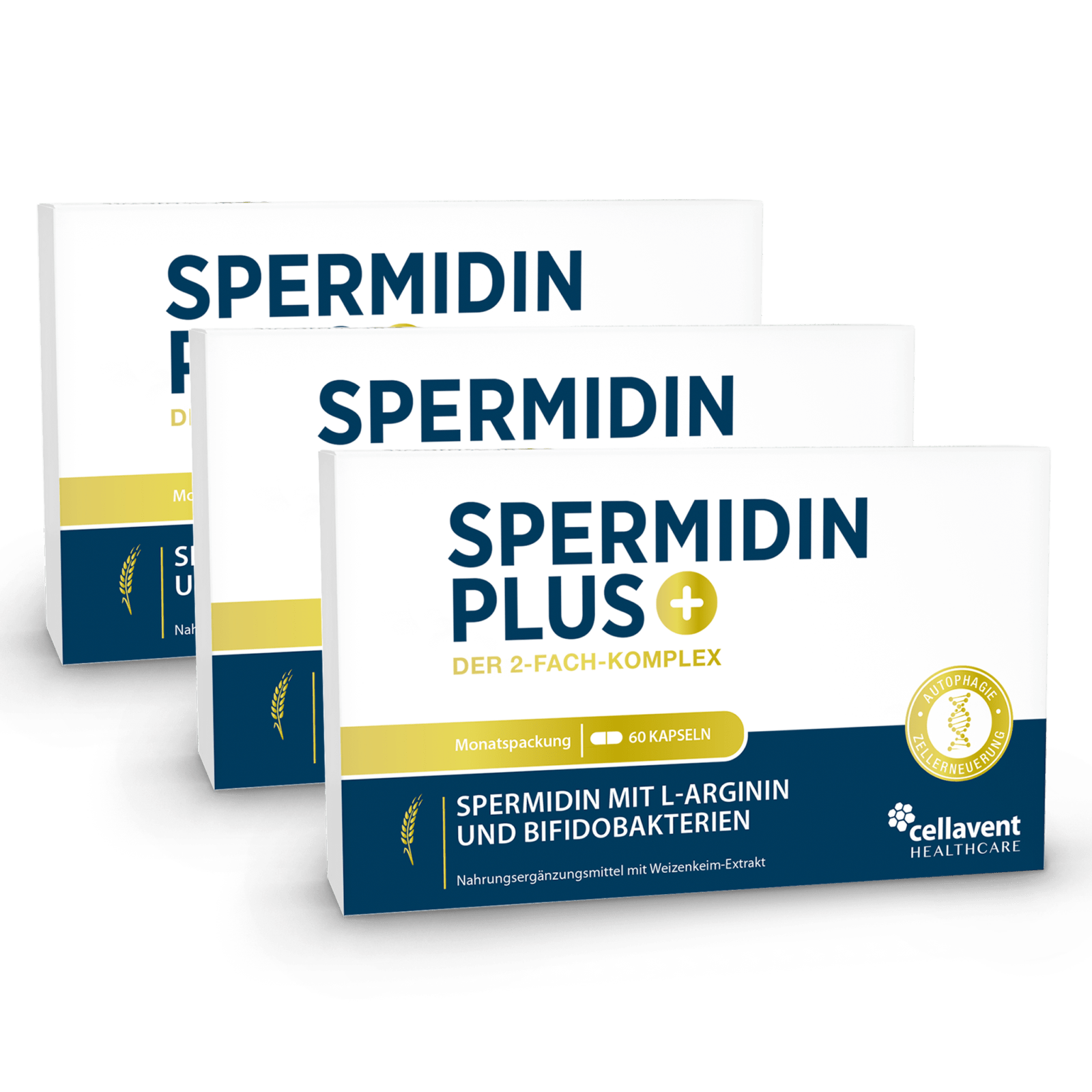 Weizenkeimextrakt - Kapseln mit 2 - fach Komplex - Spermidin PLUS - Cellavent Healthcare