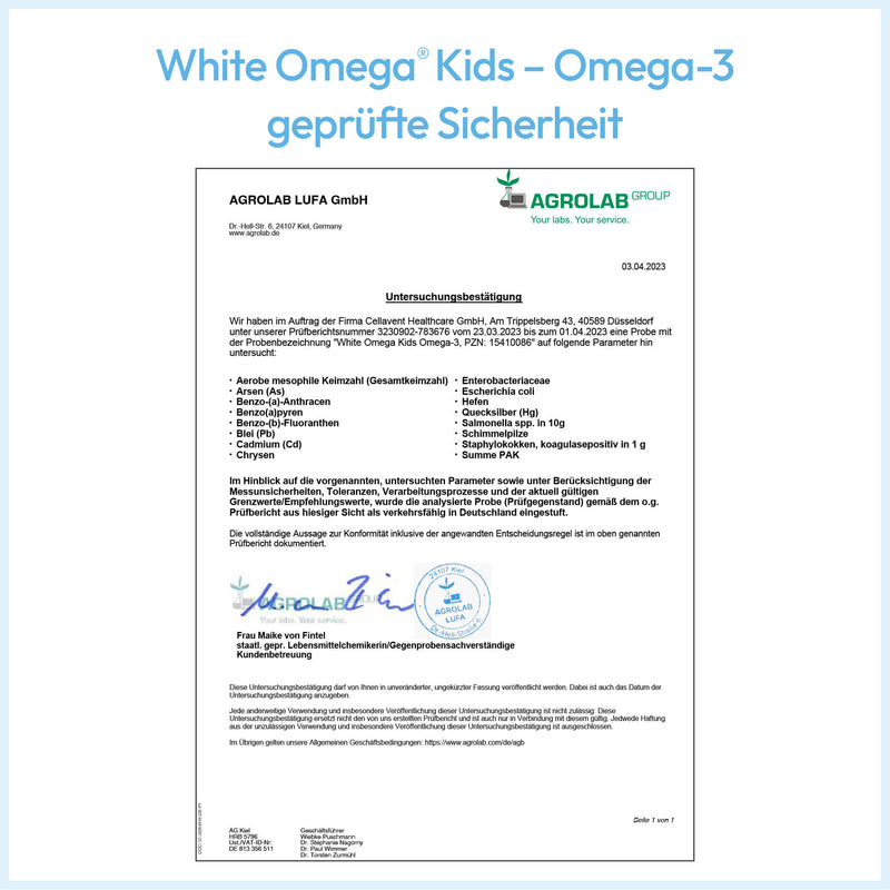White Omega Kids Omega 3 Prüfbericht 2023