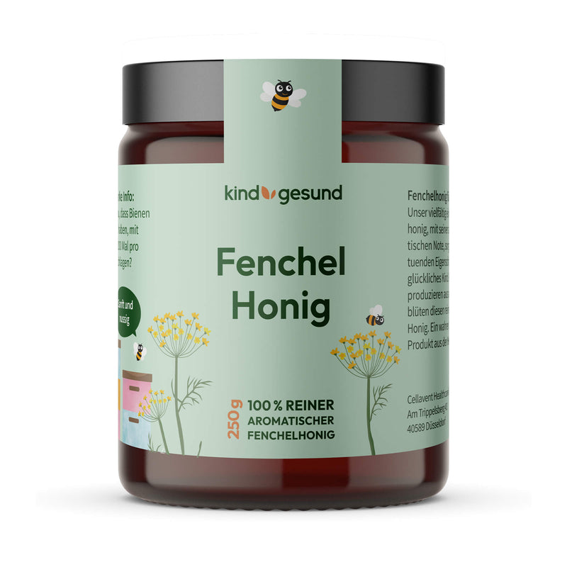 kindgesund Fenchel Honig - 100 % reiner aromatischer Fenchelhonig 250 g