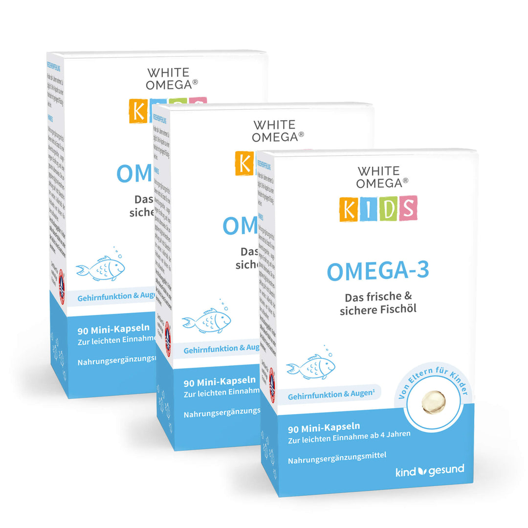 White Omega Kids Omega 3 3er Verpackung