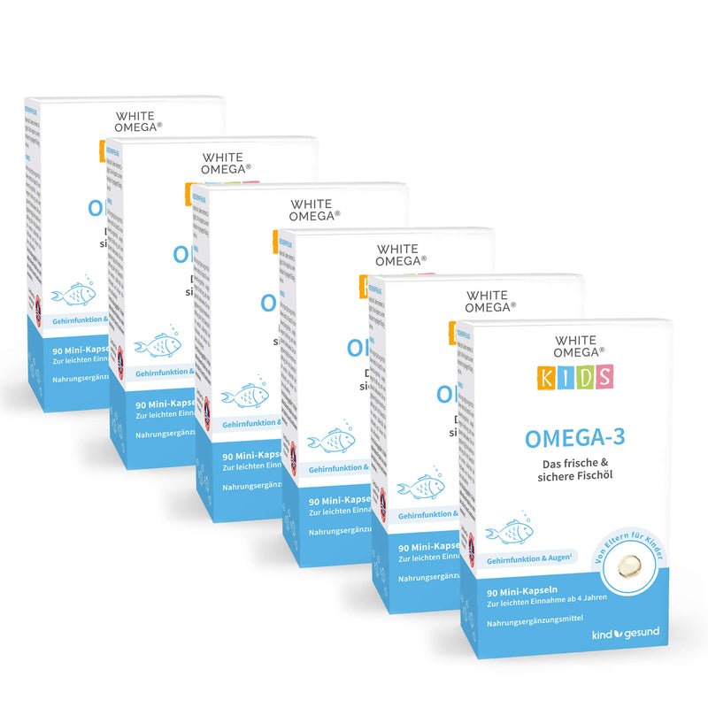 White Omega Kids Omega 3 6er Verpackung