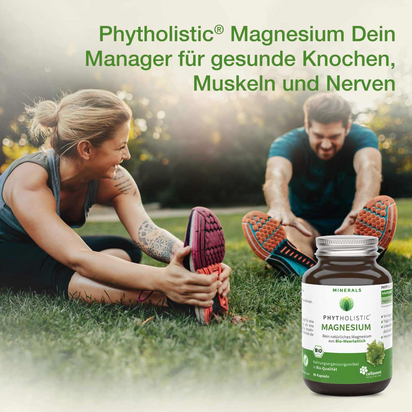 Bio Magnesium Tabletten - Phytholistic Magnesium für gesunde Knochen, Muskeln und Nerven.