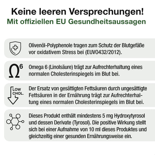 Olivenöl mit offiziellen EU-Gesundheitsaussagen